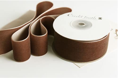 Velvet Ribbon 40mm Wide Bundle Bow Roll Craft Multiple Colors 1.6 inch (Brown, 10 metre)