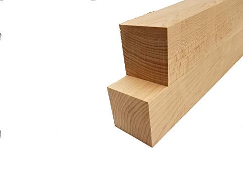 Barrington Hardwoods Hard Maple Lumber Turning Square - 3" x 3" x 24" (2 Pieces)