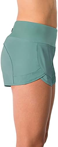 Womens Lightweight Running WOD Volleyball Shorts Workout Mesh Liner Zip Pocket