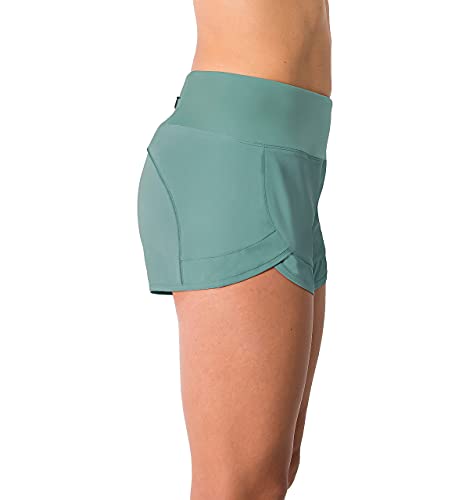 Tough Mode Apparel Womens Lightweight Running WOD Volleyball Shorts Workout Mesh Liner Zip Pocket