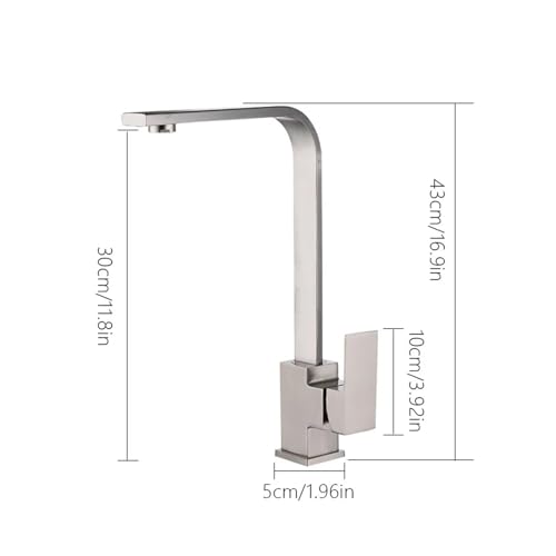 Robinet de cuisine carré pivotant résistant pour évier à trou unique - 3