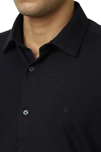 Image of Van Heusen Solid Casual Shirt for Men| Premium Cotton| Full Sleeves| Slim Fit |Breathable Fabric