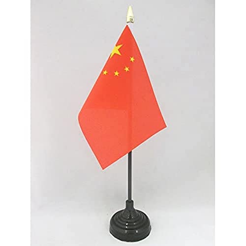 AZ FLAG - Tischflagge China - 15x10 cm Goldene Splitze - Chinesische Tischfahne 10 x 15 Cm - Flaggen