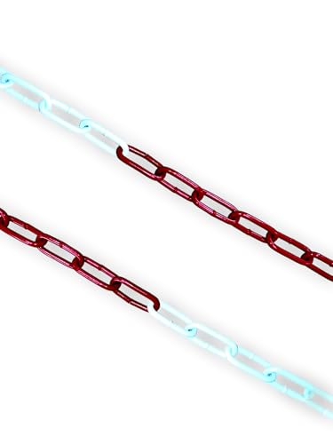 to do home 10m Stahlkette Warnkette Ø5mm - Rot-weiß - verzinkter Stahl - bestens für Baustellen, Parkplätze, Events, Veranstaltungen, Jahrmärkte