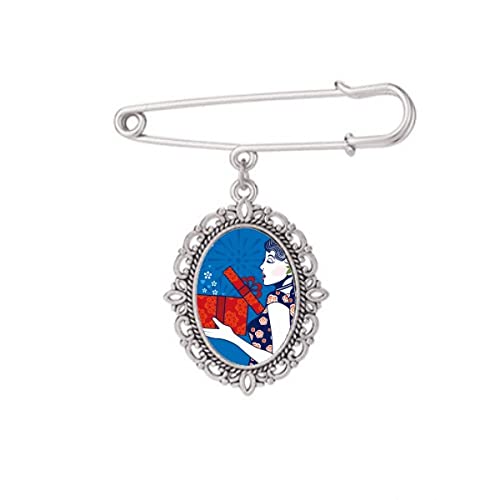 Broche bleue culture chinoise pour sublimer votre robe de soirée ou châle