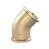 RIEGLER WST10MS45II Messing blank Winkelstück, 45° Winkelstück, Innen/Innen, G 1" Gewinde, 16 bar Betriebsdruck