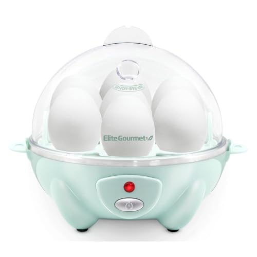 Elite Gourmet Easy Electric 7 Egg Capacity Soft, Medium, Hard-Boiled Cooker Poacher, Scrambled, Omelet Maker with Auto Shut-Off and Buzzer, BPA Free