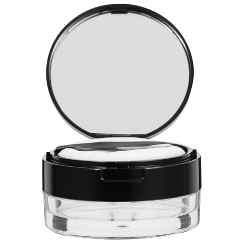 Healeved 携帯用詰め替え可能散粉ケース 軽量コンパクトパウダー容器 ミラー付き化粧品ボックス パフ付 旅行や日常使用に ラ