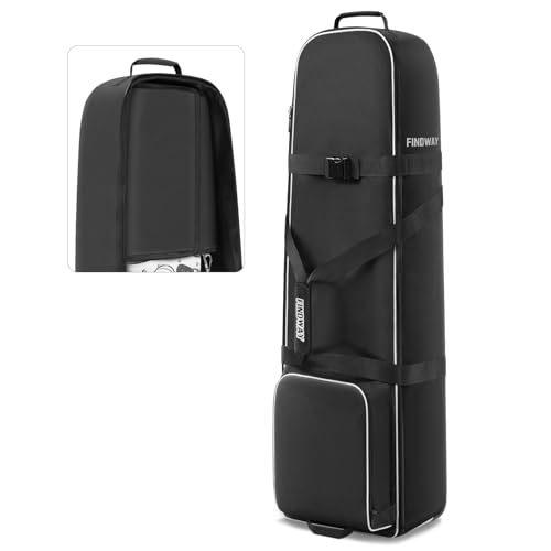 Findway Golf Reisetasche mit Rädern, Hochleistungsfähige 900D Oxford tragbare und wasserdichte Golfschlägertasche, Weich, Gepolstert, Golf Reiseabdeckung für Flug und Fluglinie Findway Golf Reisetasche mit Rädern, Hochleistungsfähige 900D Oxford tragbare und wasserdichte Golfschlägertasche, Weich, Gepolstert, Golf Reiseabdeckung für Flug und Fluglinie