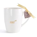 HOME SMILE Mother's Day Gifts for Aunt Mug with Handle-Aunt Gifts from Niece Birthday Christmas Valentine's,Engraved Tea Cup Novelty Coffee Cup for Office Work,12 oz Ceramic