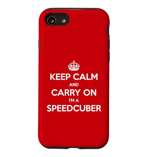 Keep Calm and Carry On I'm a Speedcuber - �ʔ��� �X�}�z�P�[�X iPhone SE (2020) / 7 / 8 �p