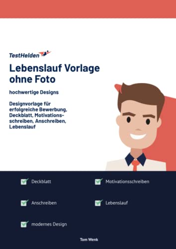 Lebenslauf Vorlage ohne Foto: hochwertige Designs I Designvorlage für erfolgreiche Bewerbung, Deckblatt, Motivationsschreiben, Anschreiben, Lebenslauf