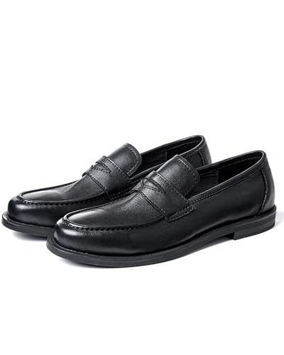 Men's Penny Loafers Top-Grain Leather Slip-on Driving Loafers Dress Shoes for Business & Casual W907-6A4