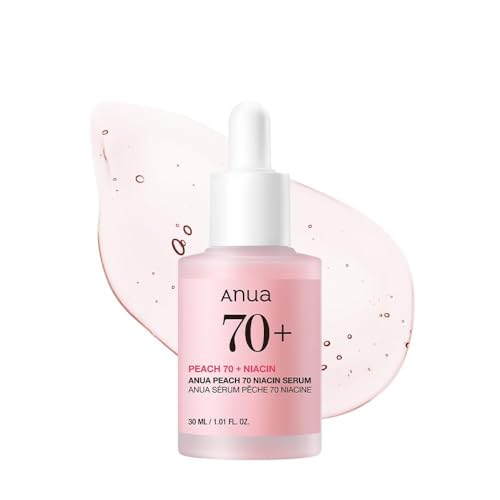 Anua Peach 70 Niacinamide Serum - Siero viso illuminante idratante effetto glow e glass skin, con Peach 70 PEACHNIA™ (estratto di Pesca), Niacinamide e Vitamina B12, migliora tono e texture (30 ml)