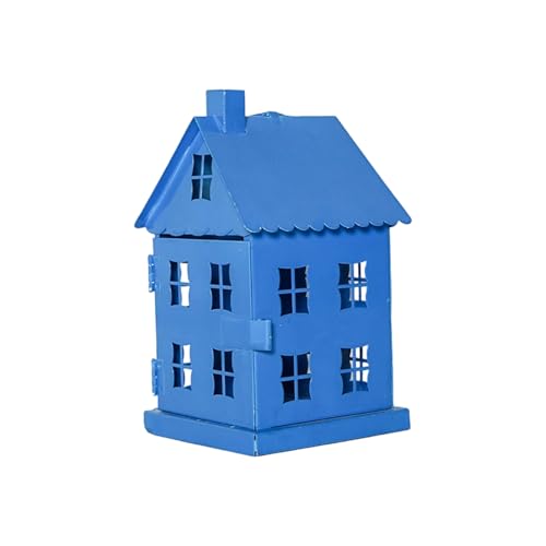 Psdndeww Hogarout Ice House Shape Metal Blue Galle Velador Candelador Colgante Centríquese De Interior Decoración Candelador Metal Hecho A Mano