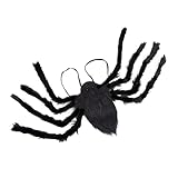 riesenspinnen und insekten ausstellung Realistischer Spinnenstreich: Riesige gruselige Spinne mit langen schwarzen behaarten roten Augen. Verwenden Sie das große Spinnennetz (nicht im Lieferumfang enthalten), um realistischer und lebendiger zu sein und eine seltsame Atmosphäre für Ihr Halloween zu schaffen.