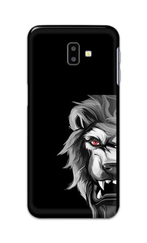 Image of PRINTFIDAA Printed Hard Back Cover Case for Samsung Galaxy J6 Plus | Samsung J6+ Back Cover (Angry Lion) -112