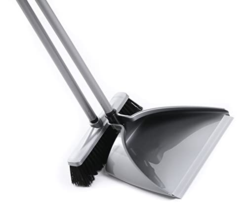 rg-vertrieb Kehrset Reinigungsset Kehrgarnitur Schaufel Kehrbesen mit Stiel 107cm 90cm Grau Kunststoff – Bild 5