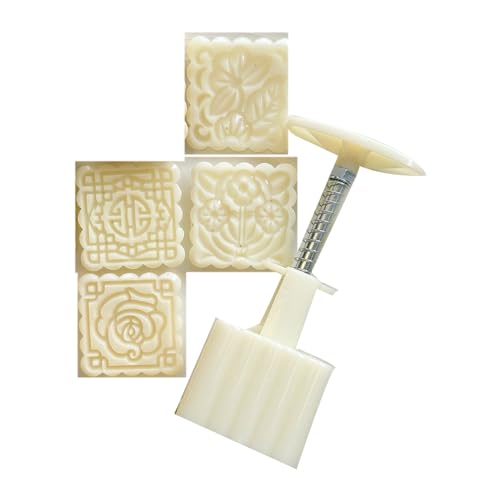 Square Flower Moon Cakes Press Molds Cookie Stamp Chinese MidAutumn Moon Cakes Maker Decorating Tool For Making Cookie