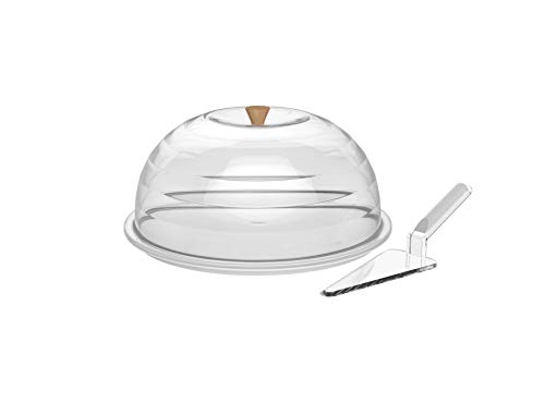 Biesse CASA Dôme Transparent pour gâteau avec Plateau et Pelle à Tarte