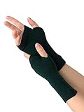 prettystern 100% Kaschmir Pulswärmer Halbhandschuhe Hand-Stulpen Damen Fingerlose Handschuhe dunkel-grün