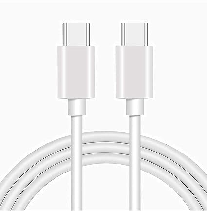 Image of Type C to C USB Cable for VIvo iQOO 9 Pro USB Cable Original Like | Data Sync Cable Fast Charging Cable|Type-C to USB-A Cable (3.5 Ampere, 1Meter /3.3 Feet, JS7, C to C White) (VIP-1)