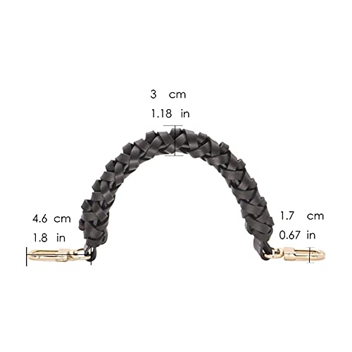 Senral Hand Carry Bag Strap Repacement Short Handle Handmade Genuine Leather Braided Handle for Neonoe Pochette Bucket Bag Short Top Handle Strap DIY Purse Strap - Image 3
