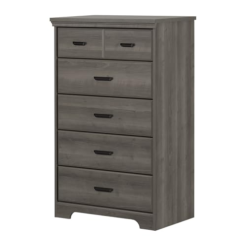 South Shore Versa Collection 5-Drawer Dresser, Gray Maple with Antique Handles