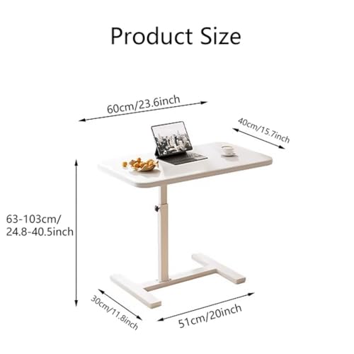 Table de chevet médicale réglable à roulettes cachées pour ordinateur - 3