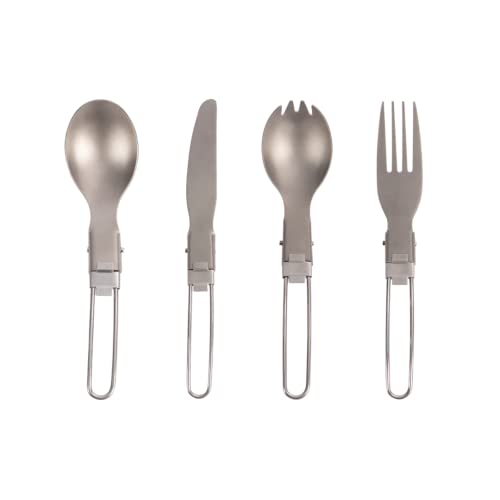 武田コーポレーション【カトラリーセット・アウトドア・コンパクト】シルバー 15×3.6cm チタンカトラリー 4点セット TIK22-40SV