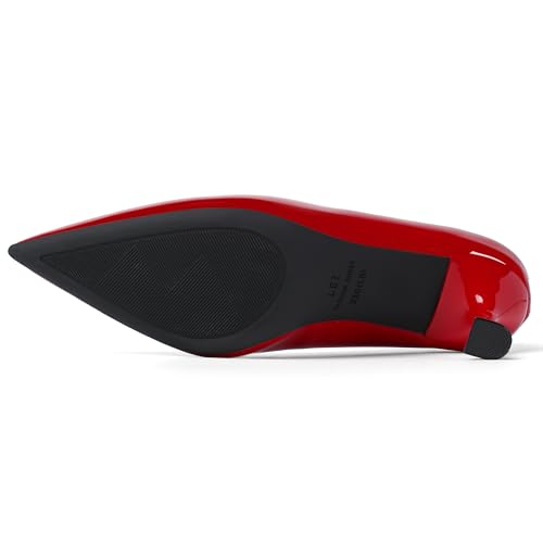 Women's Kitten High Heels 2 Inch Pointed Toe Leather Pumps Comfortable Slip On Wedding Party Work Pumps Shoes4