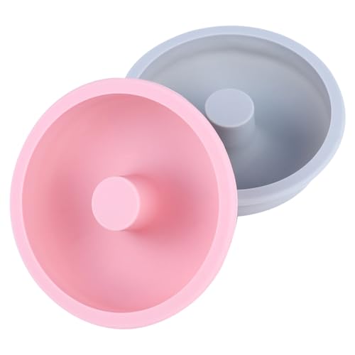 PACKOVE Molde de Silicona para Donas 4 Pulgadas, Set 2 Piezas Azul y Rosa, Molde Antiadherente para Repostería DIY, Apto para Horno y Postres Caseros en Cocina