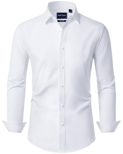 DEMEANOR Hemd Herren Langarm Businesshemden für Herren Slim Fit Business Bügelleichtes Hemden Freizeithemd