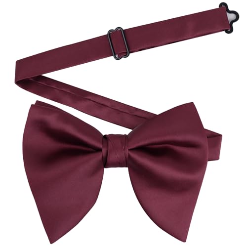 Image of Alizeal Velvet Pre-tied Adjustable Bow Tie for Men Oversize Formal Solid Tuxedo Bowtie