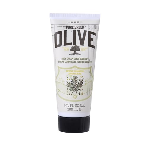 KORRES Olive & Olive Blossom Bodymilk, mit extra nativem Olivenöl & Olivenblütenduft, vegan, dermatologisch getestet, 200 ml