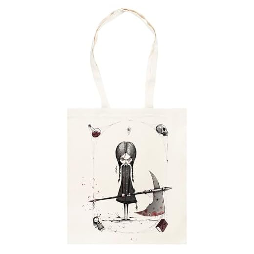 Udaytee Horror Addams Totebag Shopping Unisex De Algodón Beige