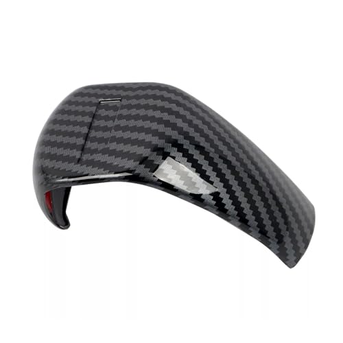 HIKNNE Qizm Car Gear Shift Knob Cover Trim Fit for Cadillac CTS 2008-2013 Black Carbon Fiber Texture Plastic