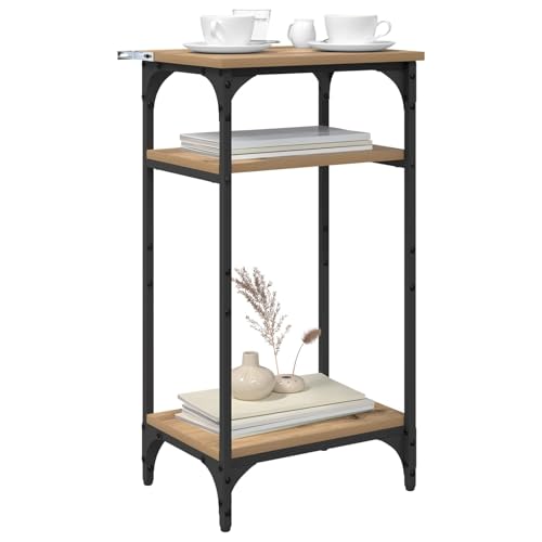 Table basse peu encombrant en bois de chêne avec rangement pour salon - 2