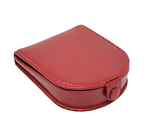 Porte-monnaie rouge en cuir véritable AVT5 avec plateau à monnaie et petite pochette classique