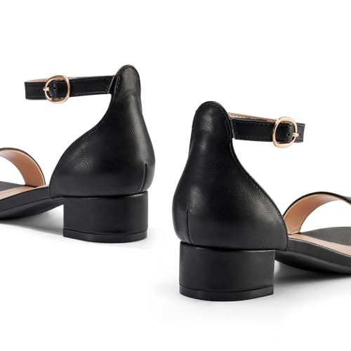 Image of K KomForme Girls Sandals Low Heels Dress Pump Ankle Strap Open Toe Wedding Party Shoes(Toddler /Little Kids /Big Kids)