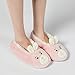 GLENMEARL 2 Pairs Slipper Socks for Women with Grippers Non Slip Winter Warm House Bedroom Slippers Cozy Indoor Home Slippers (Pink Rabbit, US Footwear Size System, Adult, Women, Numeric Range, Medium, 5, 7)