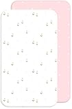 Lovely Hippo 2X Spannbettlaken 80x160 cm – 100% Baumwolle - 2X Spannbettlaken - ohne schädliche Chemikalien (Rosa Blumen, 80 x 160 cm)
