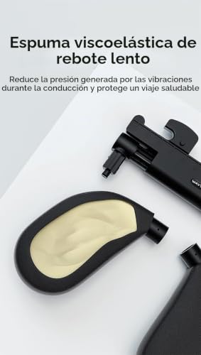 Miniatura 5 de Cofcvgs Reposacabezas De Coche Para Niños Y Adultos, Almohadillas Laterales Ajustables A 180 , Esponja De Memoria Cabeza Y Soporte Para El Cuello Negro