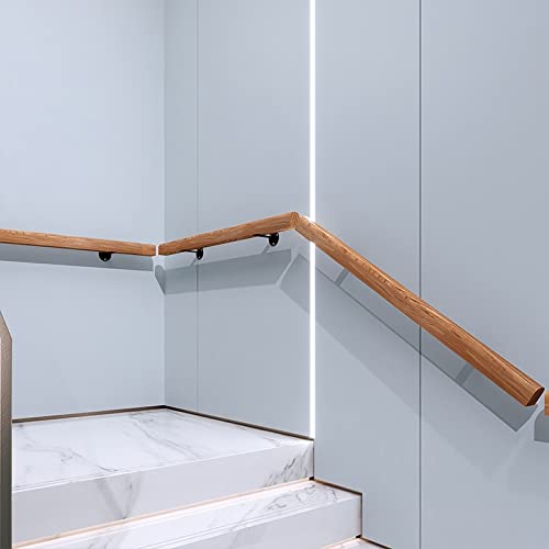 Rampe d'escalier en bois 2,2 m kit barre d'appui murale villa et ferme - 3