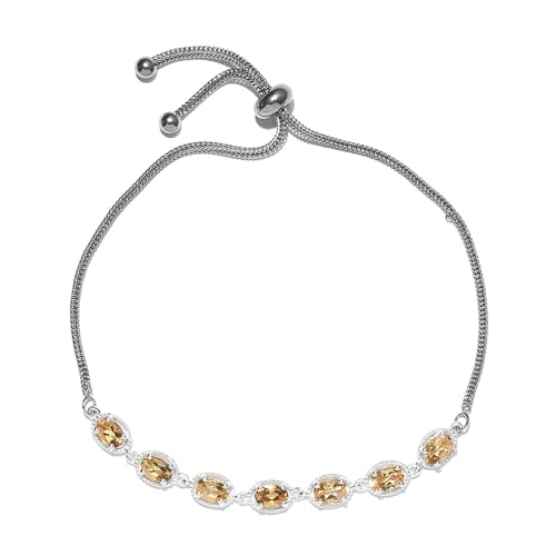 Shop LC 925 Sterling Silver Citrine Bolo Bracelet Chakra Women Birthday Gifts for Women
