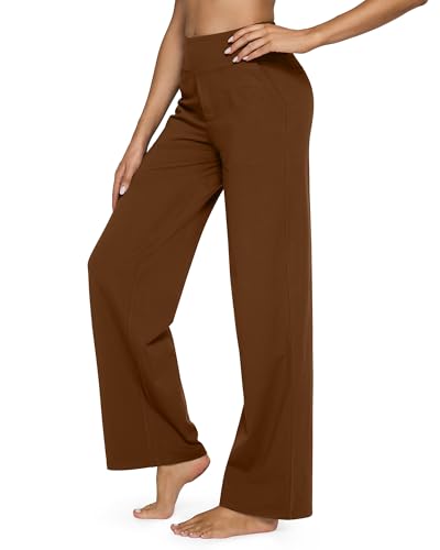 Image of G4Free EverGoing Yoga Pants Women Wide Leg Pants with Pockets High Waist Stretch Dress Casual Sweatpants Petite /Regular /Tall