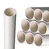 20 Metri Tubo Rigido Bianco In PVC Diametro 16mm, Passacavi a Parete per Cavi Elettrici, 10 Pezzi da 2 Metri (D16mm)