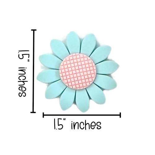 Cuentas focales de silicona de margarita pastel, kit Lashicorn para llaveros de Pascua, 12 uds 2