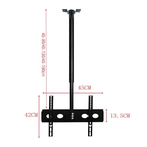 Support TV plafond réglable hauteur fixation écran LED inclinable 23-46