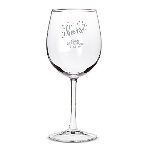 Copa de vino impresa personalizada 12 oz - Plata - Pack 24